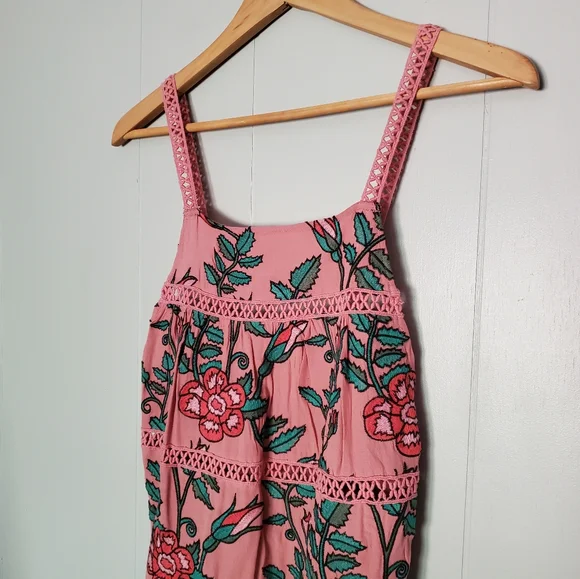 For Love and Lemons Rosali Tank Dress Pink Floral Cutout Sleeveless Dress - Picture 3 of 6